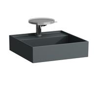 Laufen Kartell Lavabo da appoggio, 2 fori per rubinetto, senza sfioratore, 460x460 mm, H818331, Colorazione: Grafite opaca