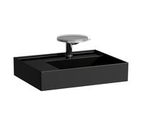 Laufen Kartell Lavabo da appoggio, ripiano a sinistra, 3 fori per rubinetto, senza sfioratore, 600x460 mm, H818335, Colorazione: Nero lucido