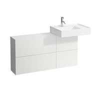 LAUFEN Kartell Meuble sous-lavabo avec découpe à droite, 1 porte, 2 abattants, 1200x270x610mm, H4082920336401, H4082920336401, Colorazione: Neve (bianco opaco)