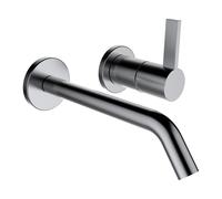 LAUFEN Kartell Mitigeur monocommandé encastré 2 trous pour lavabo Simibox 2-point, bec fixe, saillie 175 mm, H3113360901201, H3113360901201, Colorazione: acciaio inossidabile spazzolato