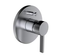 Laufen Kartell set pronto per il montaggio con una sola mano per miscelatore da incasso per vasca da bagno Simibox Standard o Simibox light, rompi tubo integrato, Colorazione: acciaio inossidabile spazzolato
