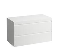 LAUFEN LANI Plan de lavabo blanc mat avec meuble sous-lavabo, sans découpe, 985x495x580mm, H4045601122611, H4045601122611, Colorazione: Bianco lucido