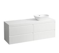 LAUFEN LANI Plan de lavabo blanc mat incl. meuble bas, 1 découpe à droite, 1570x495x580mm, H4045931122611, H4045931122611, Colorazione: Bianco lucido