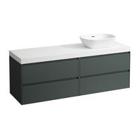 LAUFEN LANI Plan de lavabo blanc mat incl. meuble bas, 1 découpe à droite, 1570x495x580mm, H4045931122661, H4045931122661, Colorazione: Grigio traffico