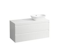 LAUFEN LANI Plan de lavabo blanc mat incl. meuble sous-lavabo, 1 découpe à droite, 1185x495x580mm, H4045731122611, H4045731122611, Colorazione: Bianco lucido