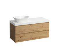 LAUFEN LANI Plan de lavabo blanc mat incl. meuble sous-lavabo, 1 découpe à gauche, 1185x495x580mm, H4045721122671, H4045721122671, Colorazione: Quercia selvatica