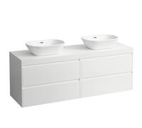 LAUFEN LANI Plan de lavabo blanc mat incl. meuble sous-lavabo, 1 découpe à gauche et à droite, 1570x495x580mm, H4045941122601, H4045941122601, Colorazione: Bianco opaco