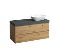 LAUFEN LANI Plan de lavabo gris trafic incl. meuble sous-lavabo, 1 découpe à droite, 1185x495x580mm, H4055731122671, H4055731122671, Colorazione: Quercia selvatica
