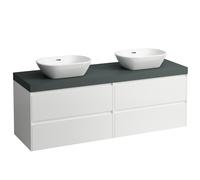 LAUFEN LANI Plan de lavabo gris trafic incl. meuble sous-lavabo, 1 découpe à gauche et à droite, 1570x495x580mm, H4055941129991, H4055941129991, Colorazione: multicolore