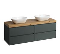 LAUFEN LANI Plan de toilette chêne sauvage incl. meuble sous-lavabo, 1 découpe à gauche et à droite, 1570x495x580mm, H4065941122661, H4065941122661, Colorazione: Grigio traffico