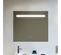 Miroir Leelo courant avec éclairage LED horizontal intégré, cadre en aluminium, 800 mm, version avec 1 interrupteur à capteur tactile, H4476429501441, H4476429501441