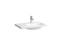 Lavabo Laufen Lua, 1 foro per rubinetto, senza sfioratore, 750x460 mm, mensola a sinistra, H817085, Colorazione: Bianco con LCC