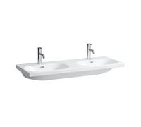 Lavabo doppio Laufen Lua, 2 fori per rubinetto, con sfioratore, 1200x460 mm, H814081, Colorazione: Bianco - H8140810001041