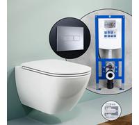 LAUFEN LUA set completo WC sospeso con elemento incasso neeos,, H8200804000001+16601CR#SET, LUA bianco [WC > WC con Elementi Incasso]