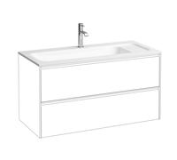 LAUFEN MEDA Lave-mains pour meubles slim, 975x445mm, pour H421692, tablette à droite, 1 trou pour robinetterie, sans trop-plein, Marbond, H8141187571111, H8141187571111, Colorazione: Bianco opaco