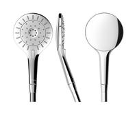 LAUFEN MyTwin120 Douchette à main, RubiClean, 3 jets, EcoChoice, diamètre 120mm, 100000, HF939029100000, HF939029100000, Colorazione: cromo