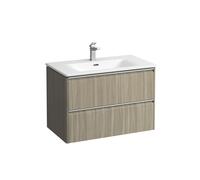 LAUFEN Palace Set, lavabo, 1 trou de robinetterie, trop-plein, avec base lavabo, 2 tiroirs, 800x545mm, poignée aluminium anodisé, H8607052621041, H8607052621041, Colorazione: Olmo luce