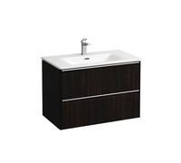 LAUFEN Palace Set, lavabo, 1 trou de robinetterie, trop-plein, avec base lavabo, 2 tiroirs, 800x545mm, poignée aluminium anodisé, H8607052631041, H8607052631041, Colorazione: Olmo scuro