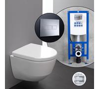 LAUFEN Pro Compact set completo WC a parete con elemento incasso neeos,, H8209654000001+16601CR#SET, Pro bianco [WC > WC]