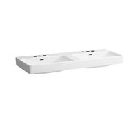Lavabo doppio Laufen PRO S, 3 fori per rubinetto, con sfioratore, 1200x460 mm, H814966, Colorazione: Bianco con LCC