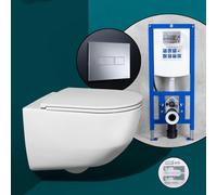 LAUFEN Pro set completo WC sospeso con elemento incasso neeos,, H8209664000001+16601CR#SET, Pro bianco [WC > WC con Elementi Incasso]