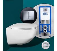 LAUFEN Pro set completo WC sospeso con elemento incasso neeos,, H8209664000001+16791CR#SET, Pro bianco [WC > WC con Elementi Incasso]
