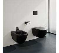 LAUFEN PRO X WC sospeso con bidet Advanced con Silent Flush, H8668607160001+H8308607163021, Advanced PRO X nero opaco [WC > Set WC / Bidet]