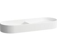 LAUFEN Sondeur mobile à double lavabo avec texture, sans trou pour robinet, sans trop-plein, 1000x370mm, avec couvercle en céramique pour robinet de vidange, blanc, H8123497571121, H8123497571121, Col
