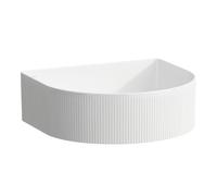 LAUFEN Sondeur courant pour lavabo avec texture, sans trou pour robinet, sans trop-plein, 410x365mm, avec couvercle en céramique pour robinet de vidange, blanc, H8123430001121, H8123430001121, Coloraz