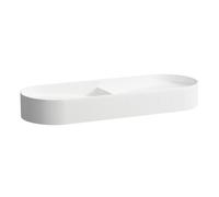 LAUFEN Sondeur mobile à double lavabo avec texture, sans trou pour robinet, sans trop-plein, 1000x370mm, avec couvercle en céramique pour robinet de vidange, blanc, H8123490001121, H8123490001121, Col