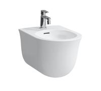 Laufen The New Classic bidet a parete, 1 foro per rubinetto, con troppopieno, fissaggio nascosto, H830851, Colorazione: Neve (bianco opaco)