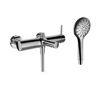 LAUFEN TwinPlus Mitigeur de bain, apparent, 2 consommateurs, avec inverseur, douchette/flexible de douche inclus, HF905460100600, HF905460100600