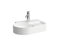 LAUFEN VAL lavabo à poser, 1 trou pour robinet, avec trop-plein, 530x400mm, zone semi-sèche à droite, fermeture US, H8162887571061, H8162887571061, Colorazione: bianco opaco