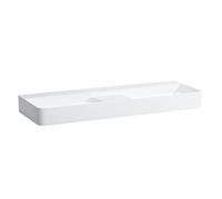 Lavabo doppio Laufen VAL, senza foro per rubinetto, senza sfioratore, 1200x420 mm, zona semisecco centrale, H814282, Colorazione: Bianco