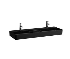 LAUFEN VAL lavabo double, sans trou pour robinetterie, avec trop-plein, 1200x420mm, zone semi-sèche au centre, H8142827161091, H8142827161091, Colorazione: Nero opaco