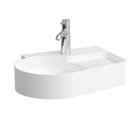 Lavabo Laufen VAL, 1 foro per rubinetto, senza sfioratore, 530x400 mm, zona semi-asciutta a destra, H815288, Colorazione: bianco opaco
