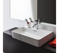 Lavabo Da Appoggio Laufen VAL 1 foro, troppopieno 420x155x600mm Bianco Clean Coat