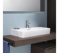 Laufen VAL Lavabo da appoggio, 1 foro per rubinetto, con troppopieno, US chiuso 750x420mm, H816285, Colorazione: Bianco con LCC
