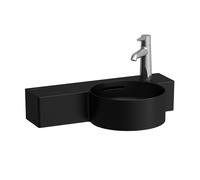 LAUFEN VAL Lave-mains, 1 trou de robinetterie à droite, avec trop-plein, 550x315mm, tablette à gauche, H8152847161061, H8152847161061, Colorazione: Nero opaco