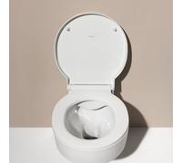 Sedile per WC Laufen VAL con rivestimento, sfoderabile, con chiusura ammortizzata, H894281, Colorazione: Bianco - H8942810000001