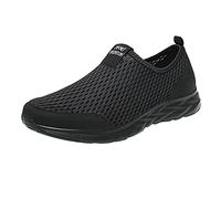Laufschuhe Damen Slip-On Mesh Atmungsaktiv Rutschfest Schwarz Sportschuhe Trainer Zum Joggen Sport Freizeitschuhe Walkingschuhe Gesundheitsschuhe Bequem Leichtgewichts Sneakers, Nero , 39 EU