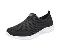 Laufschuhe Damen Slip-On Mesh Atmungsaktiv Rutschfest Schwarz Sportschuhe Trainer Zum Joggen Sport Freizeitschuhe Walkingschuhe Gesundheitsschuhe Bequem Leichtgewichts Sneakers, bianco, 37 EU