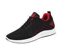 Laufschuhe Herren SchnüRsenkel Tennisschuhe Fashion Leichtgewichts SchlüPfen Schuhe Atmungsaktives Netz Turnschuhe Trekkingschuhe Outdoor Komfortable Walkingschuhe Trailrunning, Rosso1, 43 EU