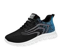 Laufschuhe Herren SchnüRsenkel Tennisschuhe Fashion Leichtgewichts SchlüPfen Schuhe Atmungsaktives Netz Turnschuhe Trekkingschuhe Outdoor Komfortable Walkingschuhe Trailrunning, blu, 44 EU