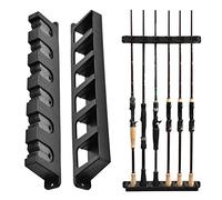 Laughhe 1 Paio Porta Canne da Pesca da Muro, Portacanna da Pesca Supporto per Canna da Pesca a Parete, Portacanne per Stecche Biliardo Scaffale da Muro Salvaspazio per Canna da Pesca (Verticali)