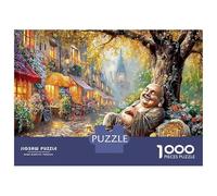 Laughing Buddha in Autumn Town Jigsaw Puzzle 1000 Pezzi Classici Per Adulti E Bambini ≥12 Anni Giochi Rilassamento E Intelligence Zen Art Sfida Impossibile Regalo Amore Amico Hobby Creativo 70x50cm/10