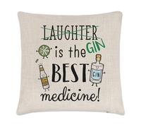 Laughter Gin Is The Migliore Medicine Lino Cuscino Cover - Scherzo Divertente