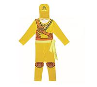 laughZuaia Costume da guerriero ninja, per bambini, Halloween, cosplay, party, giochi di ruolo per bambini (130, giallo)