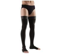 Lauma Medical, calze compressive a punta aperta 23-32 mmHg classe 2, vene varicose, spesso gonfiore alle gambe, dolore ai polpacci e ai piedi (Lungo, taglia XL, nero)