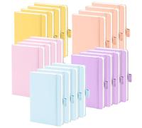 Laumoi 20 Pack Pocket Notebook Journals 3.7" x 5.7" Hardcover Small Mini Pocket Notebooks with Pen Holder A6 Lined Journal with 100 Gsm Paper (Lavender, Pink, Pale Orange, Yellow, Sky Blue)